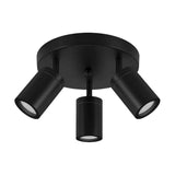 Ceiling Spotlight Black IP44 Diameter 22 cm Round Small 3Bulb GU10 Metal Adjustable Parker Ceiling Spotlight Living Room Bathroom Light Ceiling