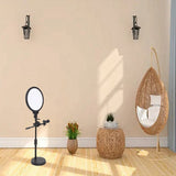 26Cm Photography Lighting Tripod Stand with Phone Ringlight - LED Selfie Remote Lamp, Live Fill Light, Easy to Use.