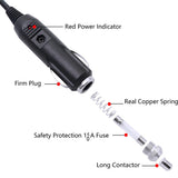 2PCS DIY 12V Replacement Cigarette Lighter Male Plug Lead - 24V Car Power Adapter Auto Accessories with Led Lights 10A Fuse