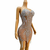 Dropshipping Fashion Dress Wrapped in Chest, Sexy Mesh, Perspective Slimming, and Elegant Short Skirt
