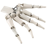 White Halloween Articulated Skeleton Hands Realistic Horror Ghost Claw Props Finger Glove