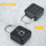 1-5pcs Smart Fingerprint Battery-powered IP67 Waterproonti Theft Padlock Quick Unlock Keyless Password Door Lock