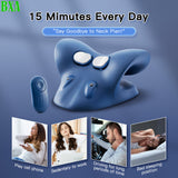 New Pulse Electric Cervical Massage Pillow - Heating Neck Stretcher Traction. Shoulder Spine Chiropractic for Muscle Relaxation.