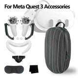 Meta Quest 3 Controller Carrying Case with Face Cover, Hand Cover and Blackout Nose - VR Accessories