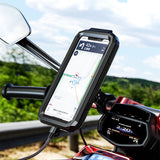 Motorcycle Waterproof Phone Holder for Bike/Bicycle/Motorcycle Handlebar Mount Rearview Mirror Touch-Screen