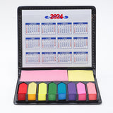 Memo Pads 2024 Desktop Calendar with Colorful Sticky Notes Strong Stickiness Office Supplies Set for Easy-peel