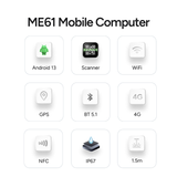 MEFERI ME61 6 inch Touchscreen Industrial 1D 2D QR Codes PDA 5000mAh pdas WIFI Camera Barcode Scanner Inventory