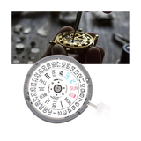 NH36/NH36A Double Calendar High Accuracy Automatic Mechanical Watch Movement with Steel Stem+Week Dial+Calendar Dial Kit