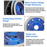 125mm Dia Sawblade with Mesh Texture Design Ceramic Disc for Marble Cutting Tool Angle Grinding hine