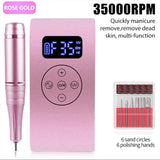 35000RPM Nail Drill Machine Cordless Electric Pedicure Manicure Nail Polishing Pen With UV Nail Dryer Lamp For Acrylic Gel Nails