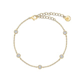 18K Gold Plated Five Stone Moissanite Tennis Bracelet (0.50 Cttw)