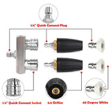 Dual Turbo Extension Nozzles 4000PSI Spray Gun Wand Lance Power Pressure Washer With 1/4 Quick Connect