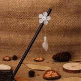 Hair Stick,Chinese Hairp,Hair Pin Stick Wooden Hairpin Retro Flower Tassel Hairpin Antique Hair Accessories L(Multicolor)