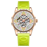 Fashion men's watch ONOLA high-quality hollow full-automatic mechanical watches men waterproof sports silicon tape wristwatch