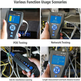 NF-8601S Multifunctional RJ45 CAT6 Network Tester Cable Tracker PoE/PING/Port LCD Display Measure Length Wiremap