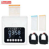 Electronic Clock Employee Attendance with Extra 100pcs Time Cards 2 Sided Monthly & Weekly Punch Payroll Recorder