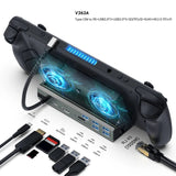 Docking Station Compatible with Fan Steam Deck 11in1 HD2.0 4K@60Hz Gigabit Ethernet USB 3.0 Charging USB-C for ROG Ally