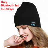 Wireless Bluetooth 5.0 Headphone LED Light Bluetooth Hat Soft Warm Sports Smart Cap Stereo Music Player With Mic