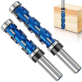 2Pc Flush Trim Router Bit Set 1/2Inch Shank,Double Bearing Spiral Trimming Woodworking Milling Cutter Tool for Wood