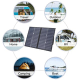 18V 60W Foldable Kit with 12V 24V Controller Solar Panel Double Fast Charge TypeC+DC for House Camping Travel