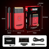 2024 New WMARK NG-7901 Ultra Thin Mini Stainless Steel Titanium Plated Two Blade Mesh Razor, Electric Men's Shaver
