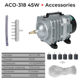 Electromagnetic Air Compressor Pump Air Aerator Pump For Pond 35W 45W EU Plug Aquarium Air Pump ACO-308 ACO-318