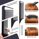 36pcs/Lot Carbon Fiber Hair Parting Comb Rat Tail Comb Stainless Steel Pintail Comb Anti Static Heat Resistant Hairdressing Comb