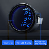 2" 52mm Digital LCD Three Pressure Gauge + Electrical Sensors 1/8NPT PSI Suspension Air Ride for Car Truck 12V