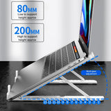 Angle Ergonomic Laptop Stand with Fan Adjustable Height Foldable Design Stability for Portable