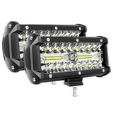 2pcs 7“ LED Bar 400W Triple Row 40LED Work 13200LM Spot 12V/24V Driving Fog Off Road Truck 4x4 ATV Light