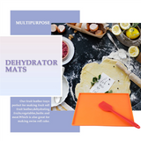 4PCS Silicone Sheets Dehydrator Mats Edge for Fruit Leather Liquid Fruits Meat Herbs with Scraper