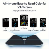 1pc Body Fat Scale, VA Large Display Scale For Body Weight, High Accurate Digital Bathroom Scale, Rechargeable BMI Smart Weight Scale With Body Fat Muscle Heart Rate, 16 Body Compositions With Trend