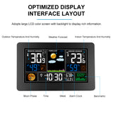 3-In-1 Weather Station - Wall-Mounted Digital Thermometer, Hygrometer, Barometer with Indoor/Outdoor Color Screen Clock.