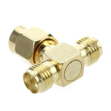 8 Pcs Male To Two RP SMA Female Triple T RF Adapter Connector 3 Way Splitter