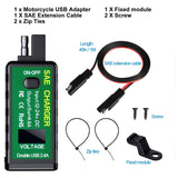 4.8A Motorcycle Charger SAE to USB Adapter with Voltmeter ON/Off Switch Waterproof Quick Disconnect Plug for Smart Phone