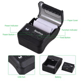 Bisofice Portable Thermal 58mm 2inch Printer Wireless BT Label Maker for Store Shipping Support ESC/POS with Paper