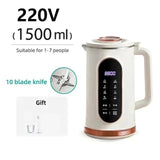 220V 1500ml Soybean Milk Electric Juicer Blender Mixer Wall Breaking 10-leaf Blade Breakfast hine