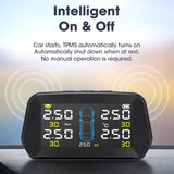 Alarm Tire Sensor Reliable Durable Monitoring System Solar Power Auto Security Tyre Pressure Control TPMS For 5 Tires
