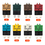 8 Packs Circuit Breaker Low Profile ATC/ATO Manual Resettable Fuse 5A 6A 7.5A 10A 15A 20A 25A 30A (Mixed) 12V-32V