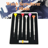 6 Pcs/Lot T Blade Watch Stainless Steel Screwdriver Watchband Movement Repair Tool Set With Extra Blades
