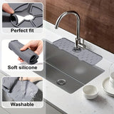 Silicone carpet, faucet handle, drip tray, sponge and soap holder, kitchen sink accessory, 1 piece