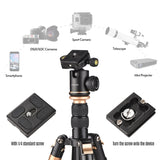 140cm/55inch Camera Travel Aluminum Alloy Tripod Stand with Ball Head 8kg Load Capacity for DSLRs Camcorders Phone