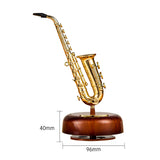 Classical Wind Up Musicbox Twirling Music Box Rotating Base French Horn Trumpet Saxophone