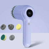 USB Rotary Cleaning Brush with 5 Brush Heads - Electric Cleaning Brush for Kitchen, Bathtub & Tile Scrubber