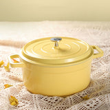 Enameled Dutch Oven with Lid Non-Stick Heavy Duty Stock Mini Cast Aluminum Pot Casserole Home Kitchen Utensils