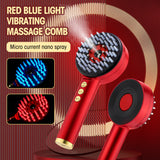 EMS Electric Comb Vibration Red Blue Light Therapy Growth Massage Scalp Brush Anti Hair Loss Liquid Oil Applicator
