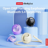 Lenovo X15pro OWS Earphone Bluetooth 5.4 Ear-mounted Sports Waterproof Wireless Earphones with Lanyard