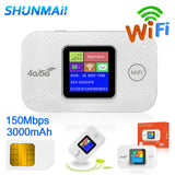 4G LTE Mobile WiFi Router with SIM Card Slot 150Mbps Mini Outdoor 3000mAh Pocket Wifi Hotspot for Home Office RV Camping