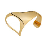 Brass Geometric Solid Curved Palm Bracelet Unique Punk Style Bracelet