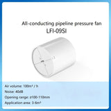 ABS Round Duct Fan Booster Exhaust Ventilator Ventilation Vent Air 4'' for Window Wall Bathroom Toilet Kitchen 220V